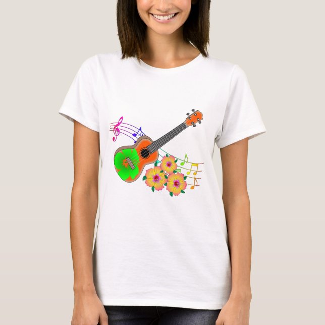 T-shirt Ukulele, le Tropical de la musique insulaire (Devant)