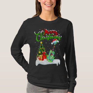 T-shirt Ukulele Music Xmas Lighting Père Noël Ukulele Chri