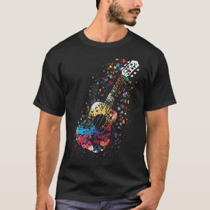 T-shirt Ukulele Musicien Coloré Ukulele Ukulele Joueur