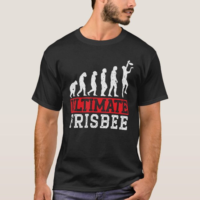T-shirt Ultimate Frisbee Evolution Flying Disk Sport (Devant)