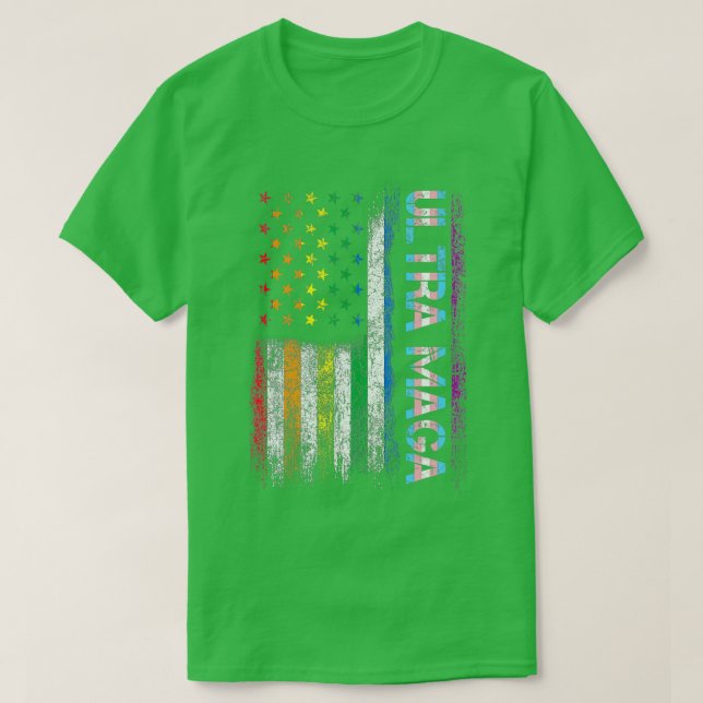 T-shirt Ultra Maga LGBT Pride Gay pour Trump US Drapeau Ul (Design devant)