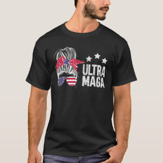 T-shirt Ultra Maga Messy Bun - Le Grand Maga King Donald T