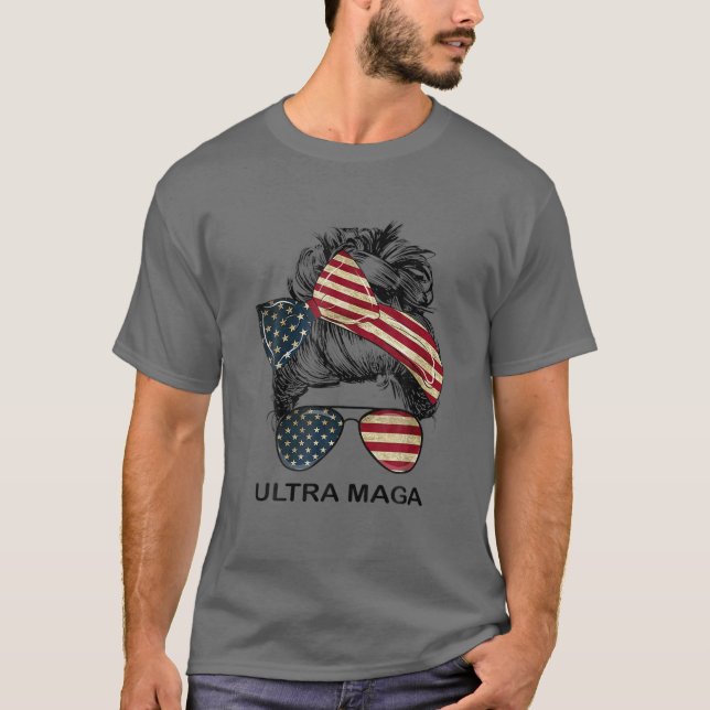 T-shirt Ultra Maga Messy Bunt Funny Anti Joe Biden Citatio (Devant)