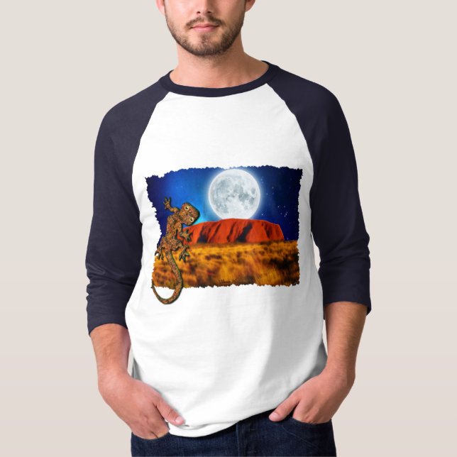 T-shirt Uluru Ayer's Rock & Australian Gecko Art Shirt (Devant)