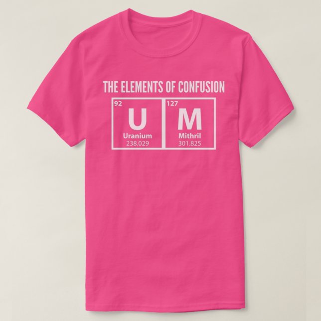 T-shirt Um Les Éléments De La Confusion Citations De Gradu (Design devant)