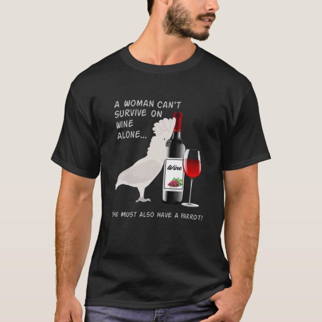 T-shirt Umbrella Cockatoo Parrot Vin Aimant Boire (Devant)