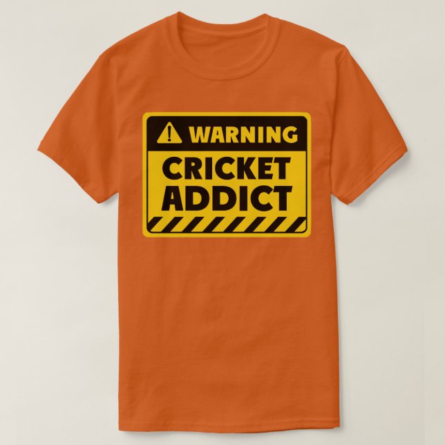 T-shirt Un accro au cricket (Design devant)