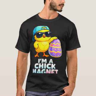 T-shirt Un aimant à poules, un jeu de mots drôle de Pâques