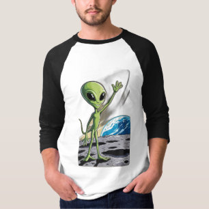 T-shirt Un alien sympathique agitant
