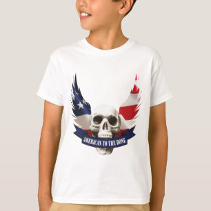 T-shirt Un Américain au crâne os