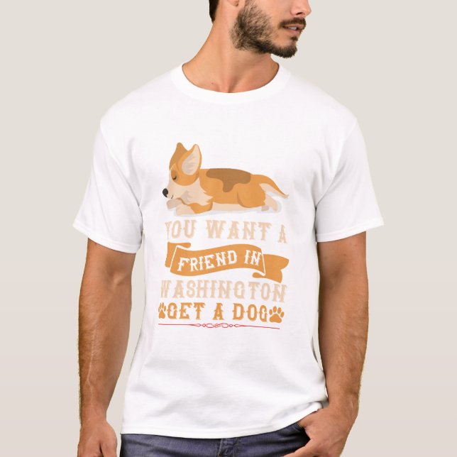 T-shirt Un Ami À Washington Cherche Un Chien (Devant)