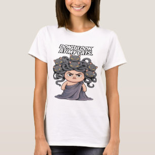 T-shirt Un Amoureux des chats méduse drôle ne regarde pas 