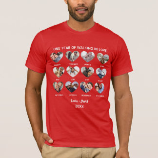 T-shirt Un an de marche en amour 12 Collage de photos de c