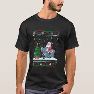 T-shirt Un arbre de Noël laid éclaire Noël Père Noël équit