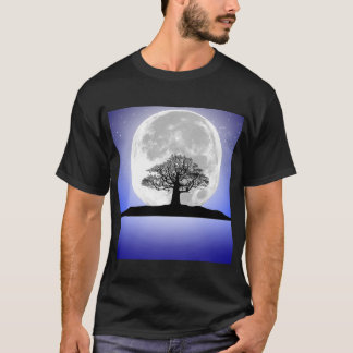 T-shirt Un arbre sans feuille solitaire pendant la nuit de
