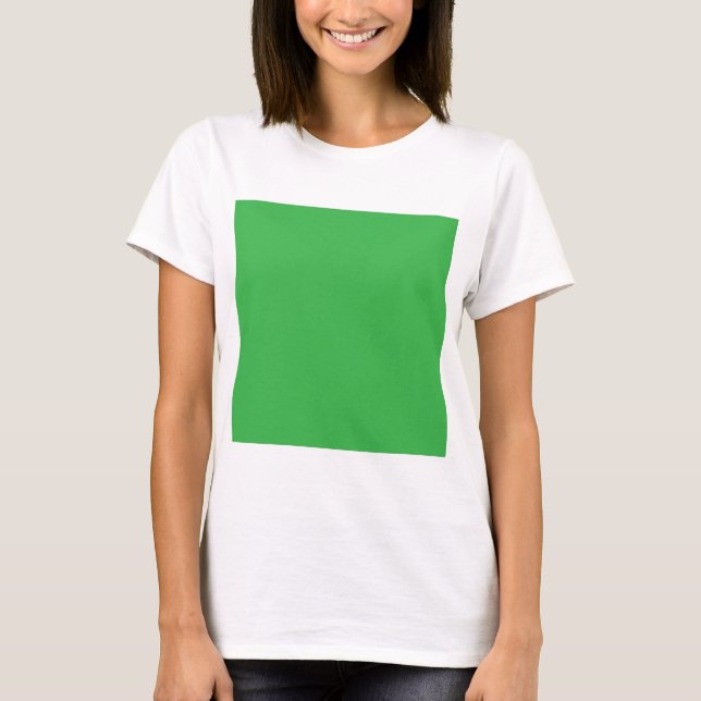 T-shirt un arrière - plan vert avec une bordure blanche (Devant)