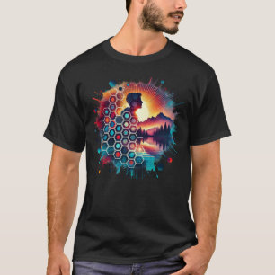 T-shirt Un art à double exposition une silhouette