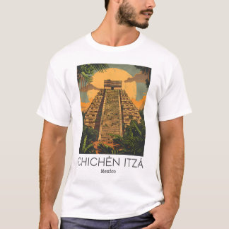 T-shirt Un Art Vintage voyage De Chichén Itzá - Mexique