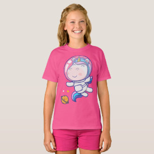 T-shirt Un astronaute à licorne mûre flottant dans l'esp