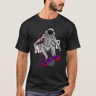 T-shirt un astronaute à roue flotter vie une roue eskate u