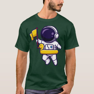 T-shirt Un Astronaute Apporte Un Drapeau Et Flotte Avec De