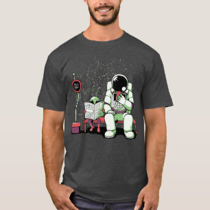 T-shirt Un astronaute dans un arrêt de bus Lecture amusant