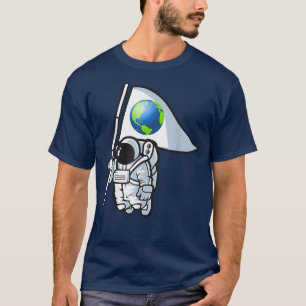 T-shirt Un Astronaute Détenant Un Drapeau De La Planète Ep