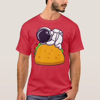 T-shirt Un Astronaute Dort Sur Un Dessin Alimentaire Sur T