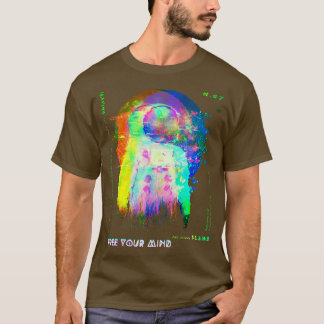 T-shirt Un astronaute libère ton esprit Glitchy Melting Va