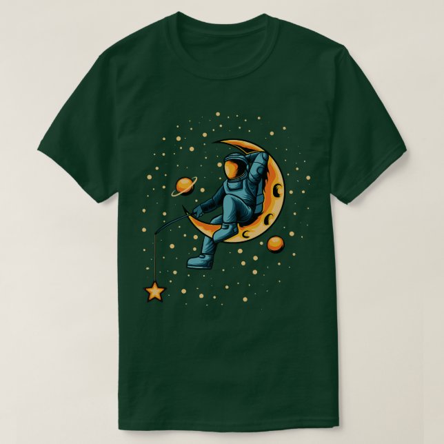 T-shirt Un astronaute pêche pour étoiles Funny Space (Design devant)