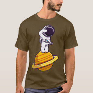 T-shirt Un Astronaute Se Pose Sur Un Dessin Planète