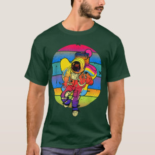 T-shirt Un astronaute tient un drapeau LGBT Fière LGBT Su