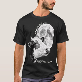 T-shirt Un autre jour Une autre lune de vache tache Motiva