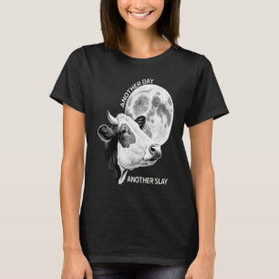 T-shirt Un autre jour Une autre lune de vache tache Motiva