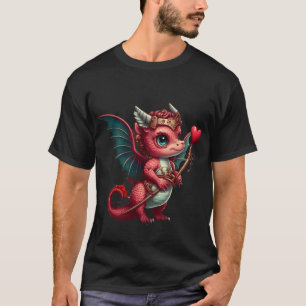 T-shirt Un bébé Dragon Rouge Valentine
