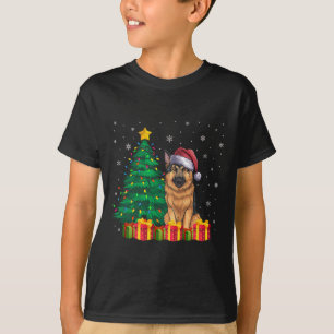 T-shirt Un berger allemand moche Santa Hat Les lumières de