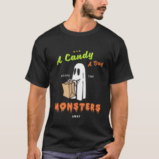 T-shirt Un bonbon par jour Gardez les monstres loin