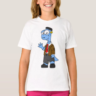 T-shirt Un Brontosaur Dessiné, Habillé Comme Frankenstein.