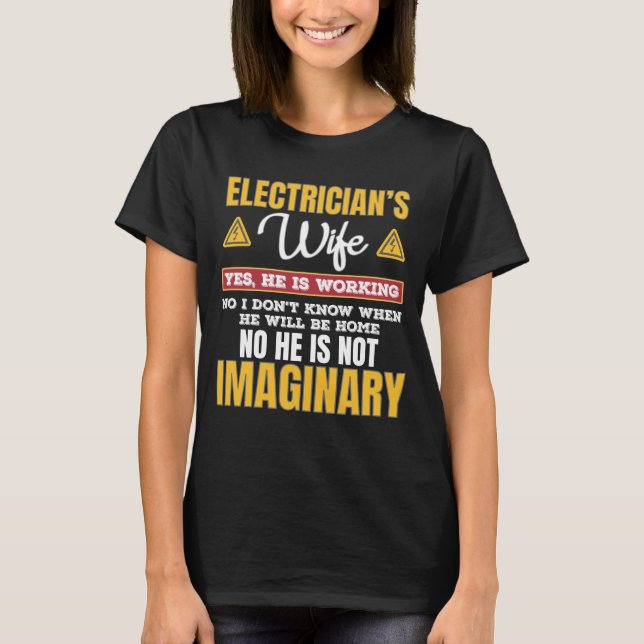 T-shirt Un cadeau de femme pour les électriciens amusants  (Devant)