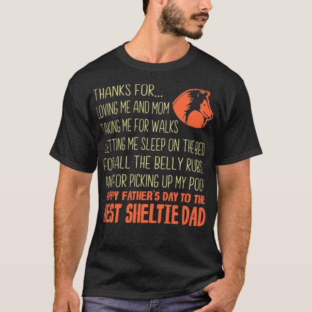 T-shirt Un cadeau de Fête des pères de Sheltie Dog (Devant)