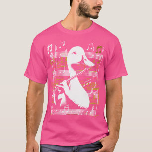T-shirt Un Canard Cool Jouant De La Musique Sur Une Flûte