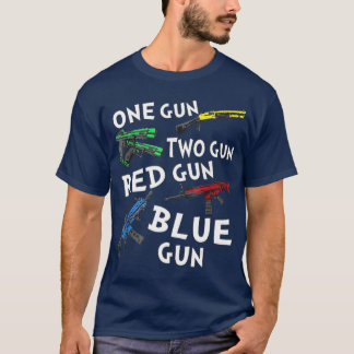T-shirt Un canon deux canons rouge canon bleu
