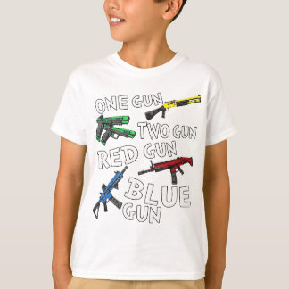 T-shirt Un canon deux canons rouge canon bleu