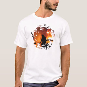 T-shirt Un cercle de flammes