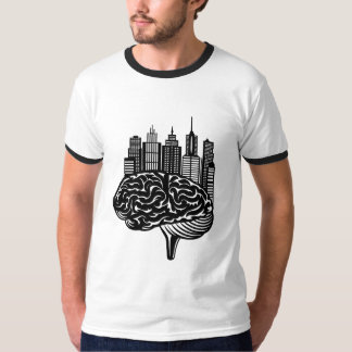 T-shirt Un cerveau humain se transformant en une ville fut