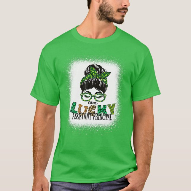 T-shirt Un chanceux adjoint principal Bleached St patrick (Devant)