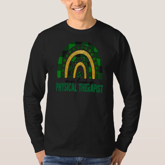 T-shirt Un chanceux physiothérapeute Rainbow St patrick D (Devant)