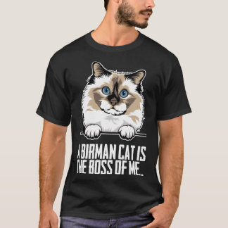 T-shirt Un chat birman est mon patron