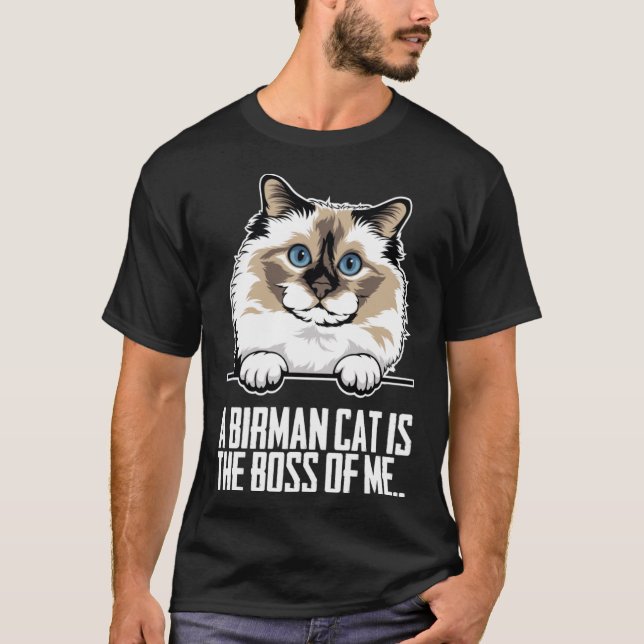 T-shirt Un chat birman est mon patron (Devant)