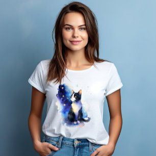 T-shirt Un chat nommé Nixie - Style aquarelle